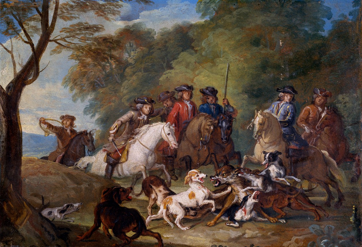 Studie für Die Wolfsjagd von Alexandre Francois Desportes