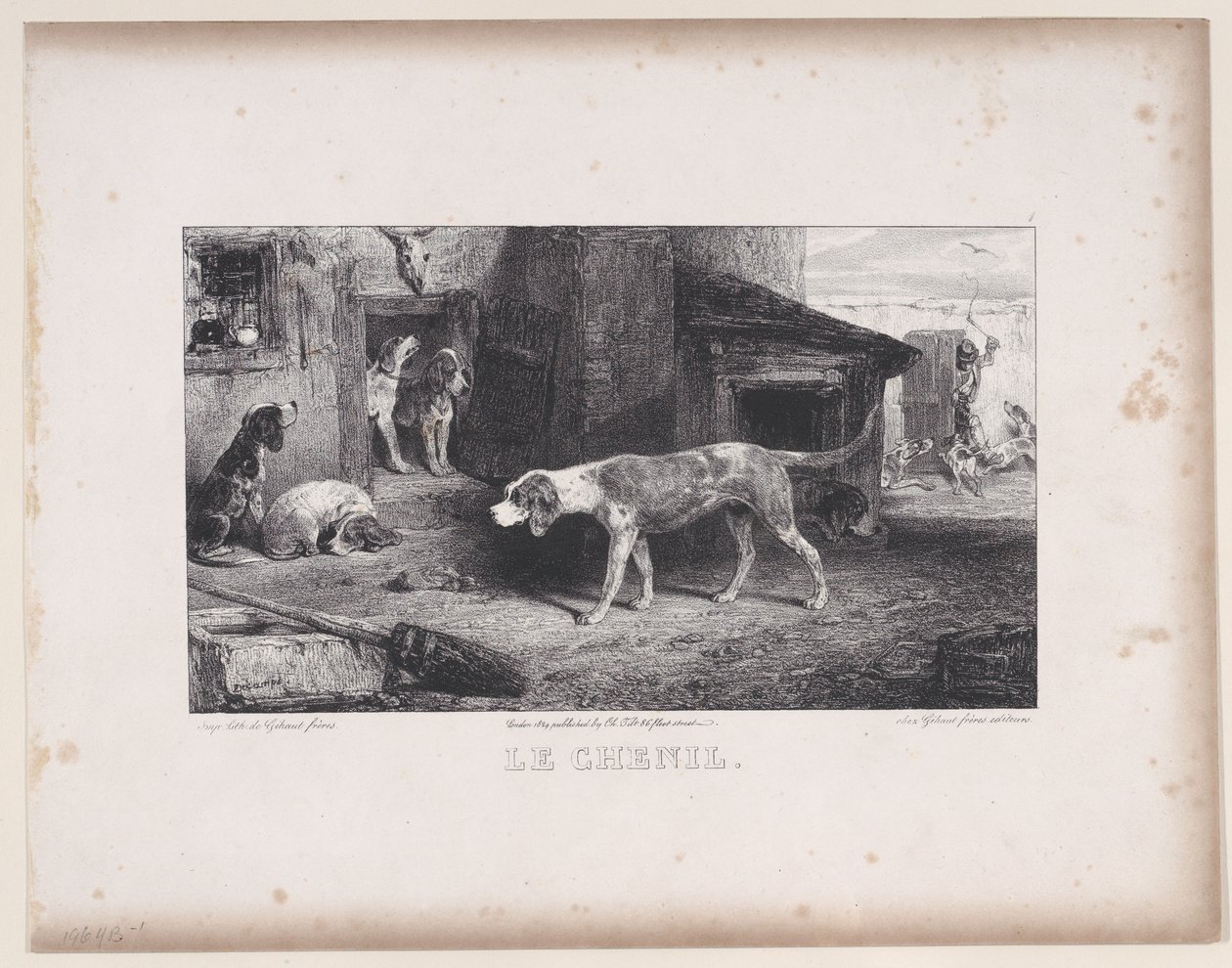 Der Zwinger, aus der Serie Jagdszenen, 1829 von Alexandre Gabriel Decamps