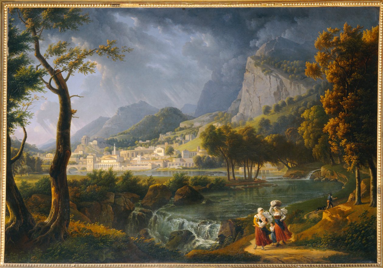 Imaginäre Landschaft nach Studien in den Alpen und Italien von Alexandre Hyacinthe Dunouy