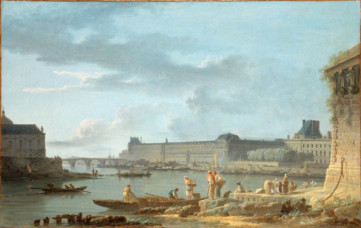 Der Louvre und die Pont Royal, gesehen von der Pont-Neuf, ca. 1780 von Alexandre Jean Noel