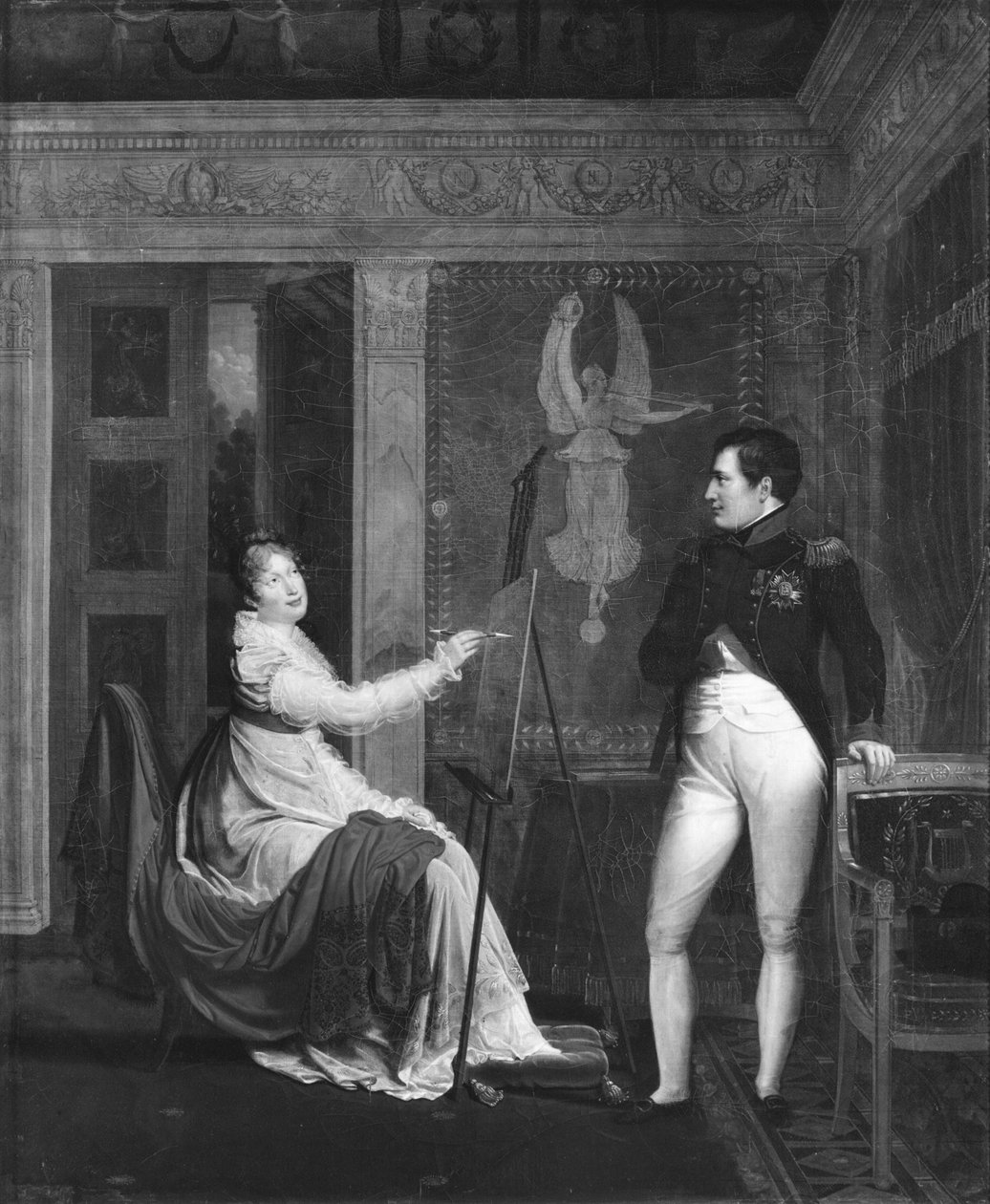 Marie Louise (1791-1847) von Habsburg-Lothringen malt ein Porträt von Napoleon I (1769-1821) von Alexandre Menjaud