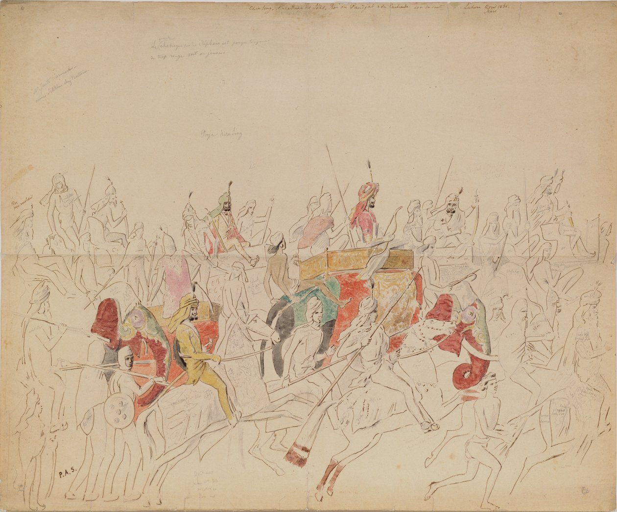 Maharaja Sher Singh von Punjab und sein Hof, 1846 von Alexei Dmitriyevich Saltykov