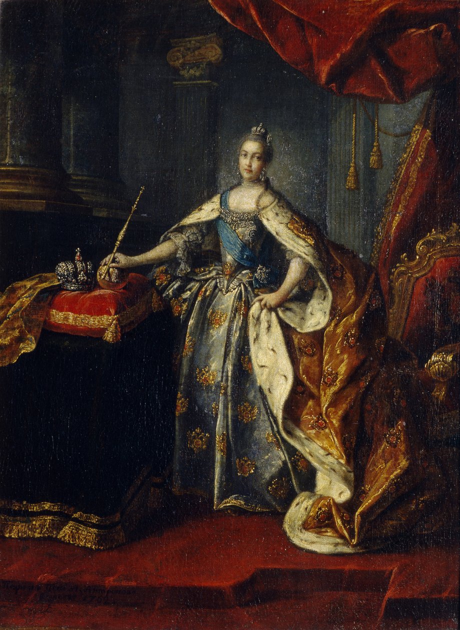Porträt von Kaiserin Katharina II. 1729-1796, 1762 von Alexei Petrovich Antropov