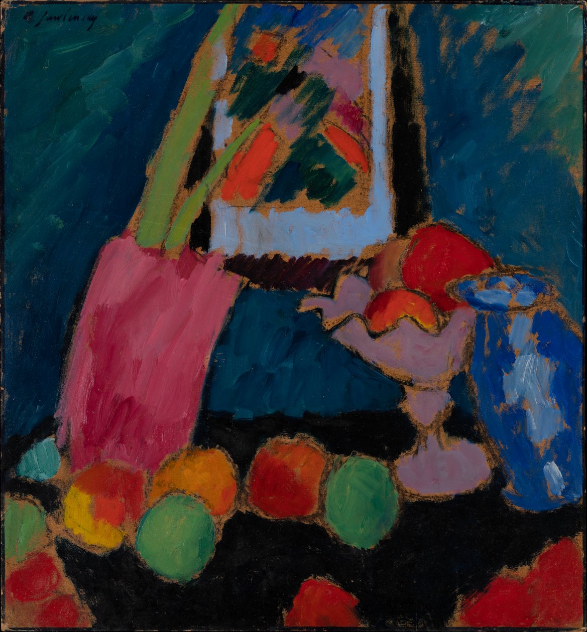 Stillleben mit einer violetten Schale von Alexej von Jawlensky