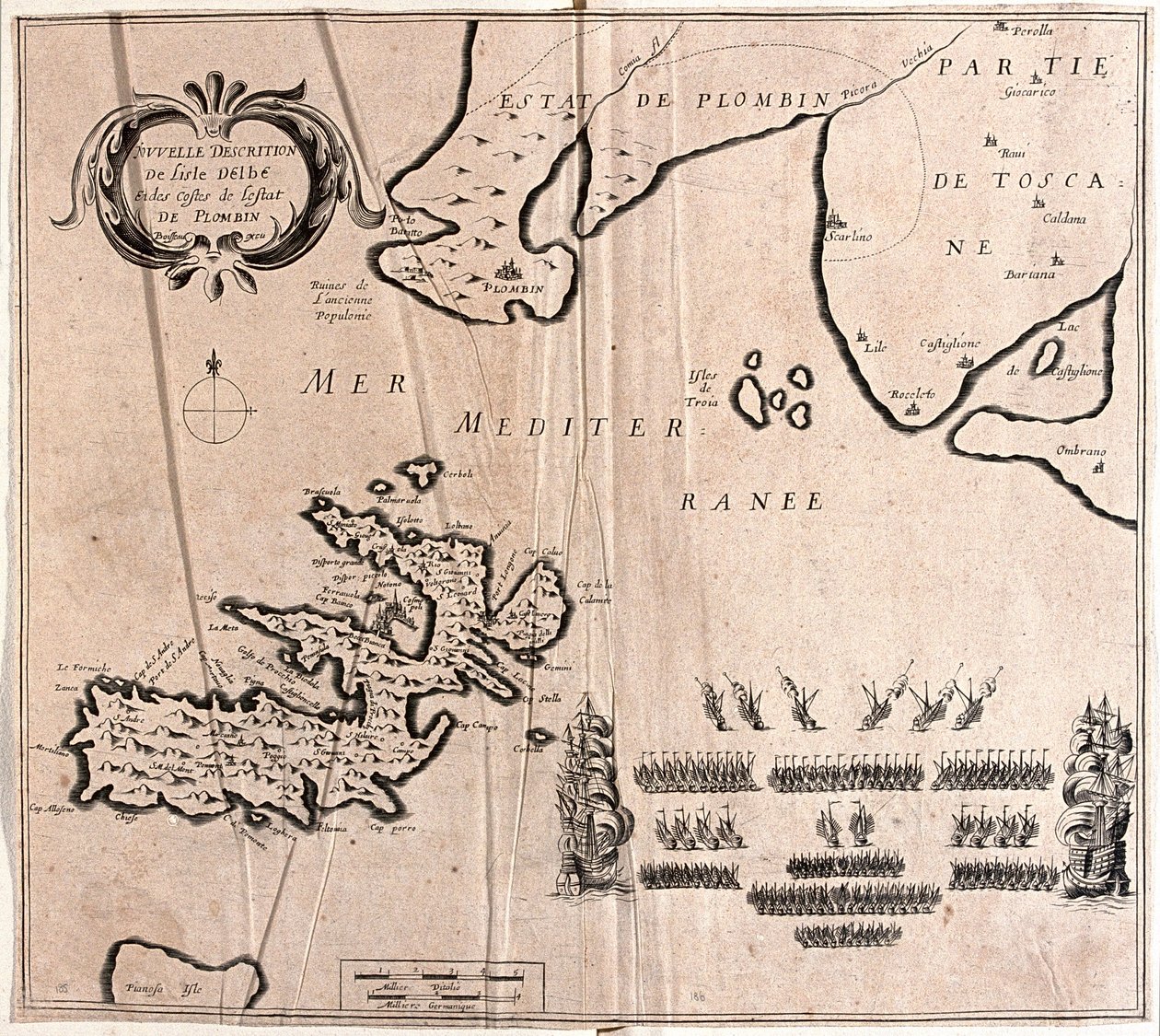 Insel Elba mit Piombino, Italien - von A von Alexis Hubert Jaillot