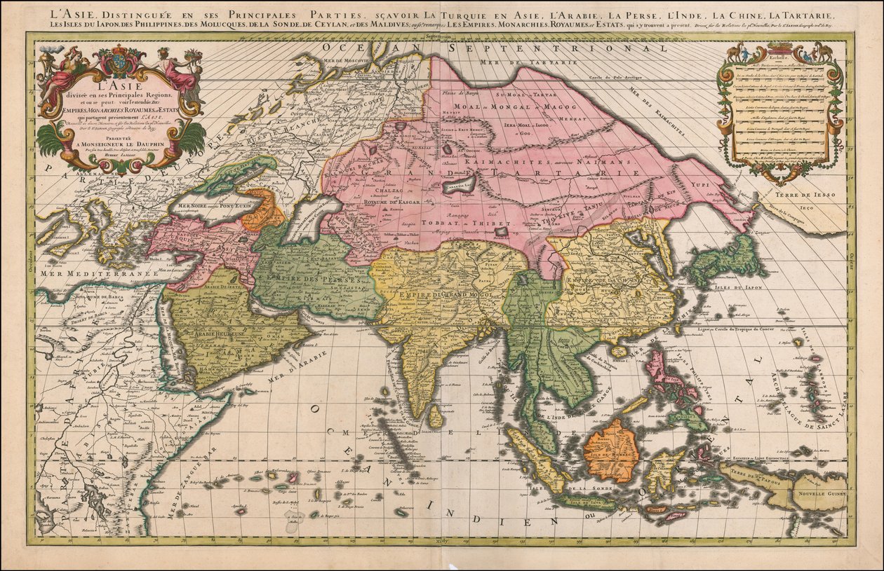 Karte von Asien 1692 von Hubert Jaillot von Alexis Hubert Jaillot
