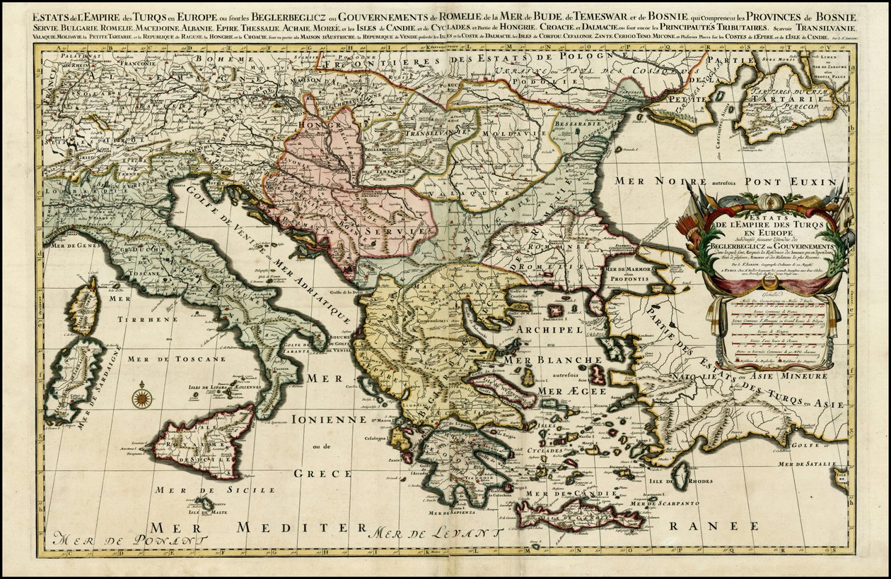 1692 Karte des Türkischen Reiches in Europa von Alexis Hubert Jaillot