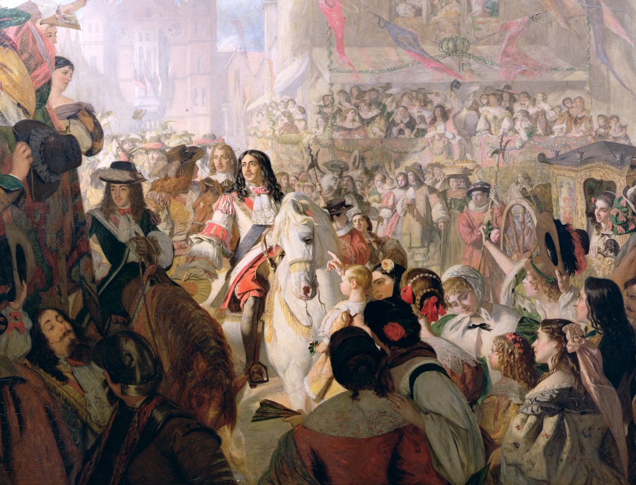 Die Rückkehr von Charles II. (1630-85) nach Whitehall im Jahr 1660, 1867 von Alfred Barron Clay