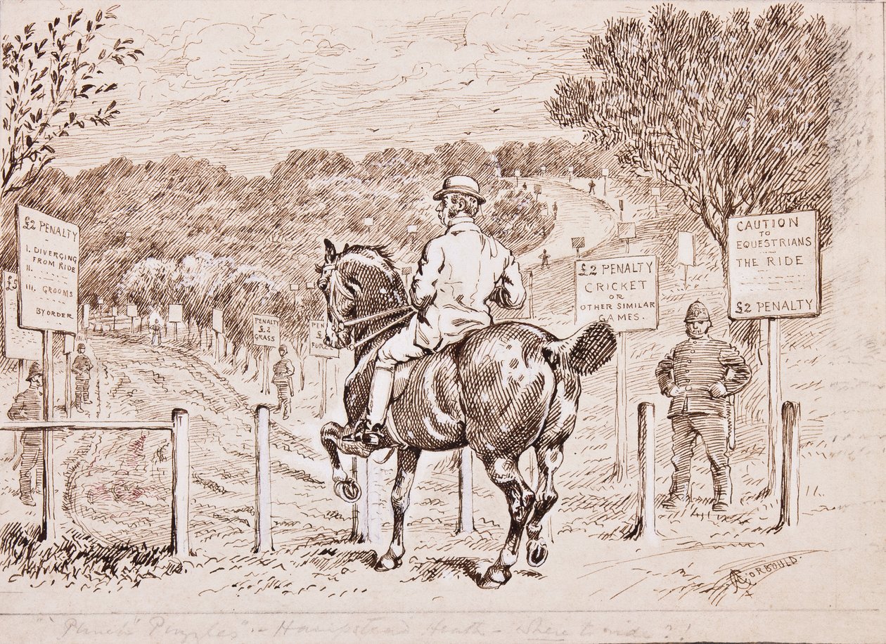 Wo man reitet, Illustration für Punch, 1883 von Alfred Chantrey Corbould