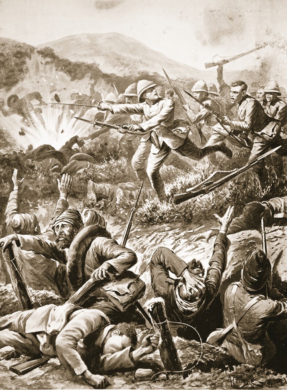 Second-Lieutenant Dallas-Moor sammelt eine Abteilung, die vor einem wütenden türkischen Angriff kurzzeitig zusammengebrochen war von Alfred Pearse
