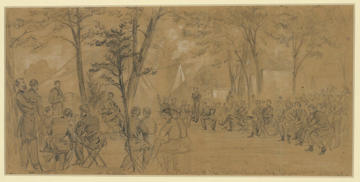 Sonntag im Hauptquartier von McClellan von Alfred Rudolph Waud