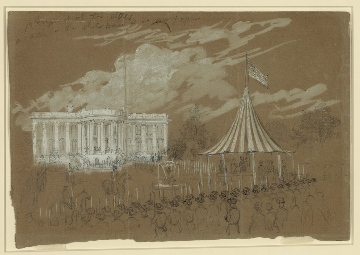Flaggenhissung im Weißen Haus von Alfred Rudolph Waud