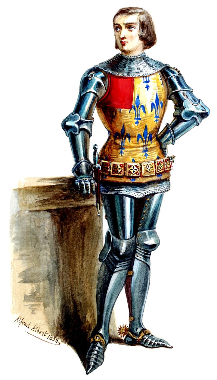 Halévy - Die Zauberin - Kostümentwürfe von Alfred Albert - 03. (René), M. Gueymard, 1. Kostüm (retuschiert) von Alfred Albert