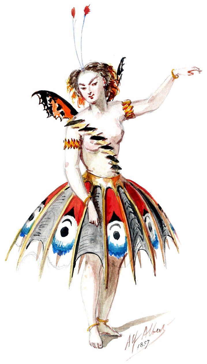 Halévy - Die Zauberin - Kostümentwürfe von Alfred Albert - 11. Schmetterling (retuschiert) von Alfred Albert