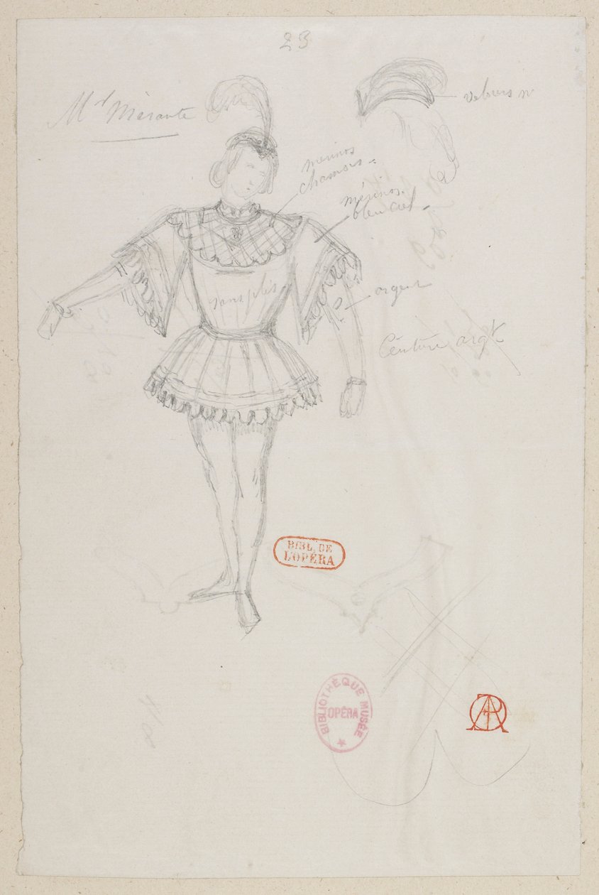 La magicienne - Kostümentwürfe - M. Mérante, (Pas de deux) von Alfred Albert