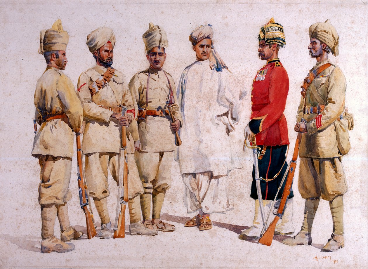 Soldaten der 19. Punjabis Afridi von Tirah, Illustration für 