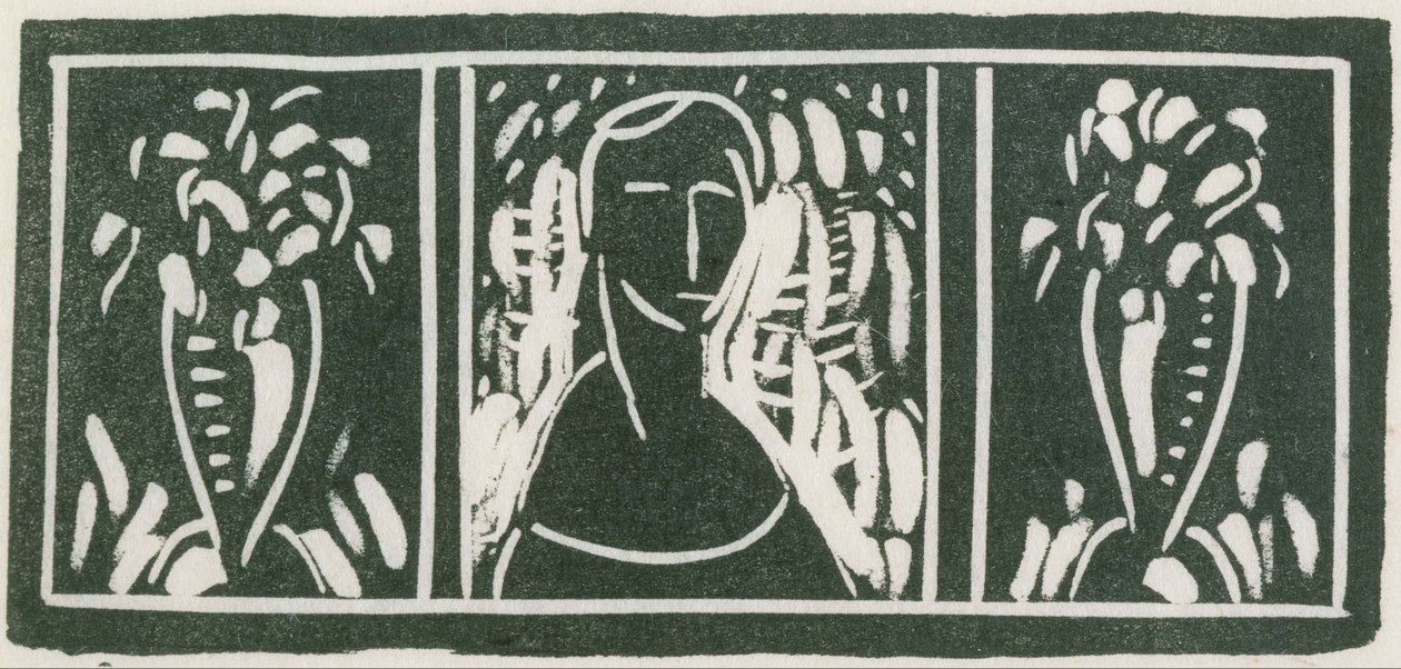 Linolschnitt mit Tribut von Sherwood Anderson von Alfred H. Maurer