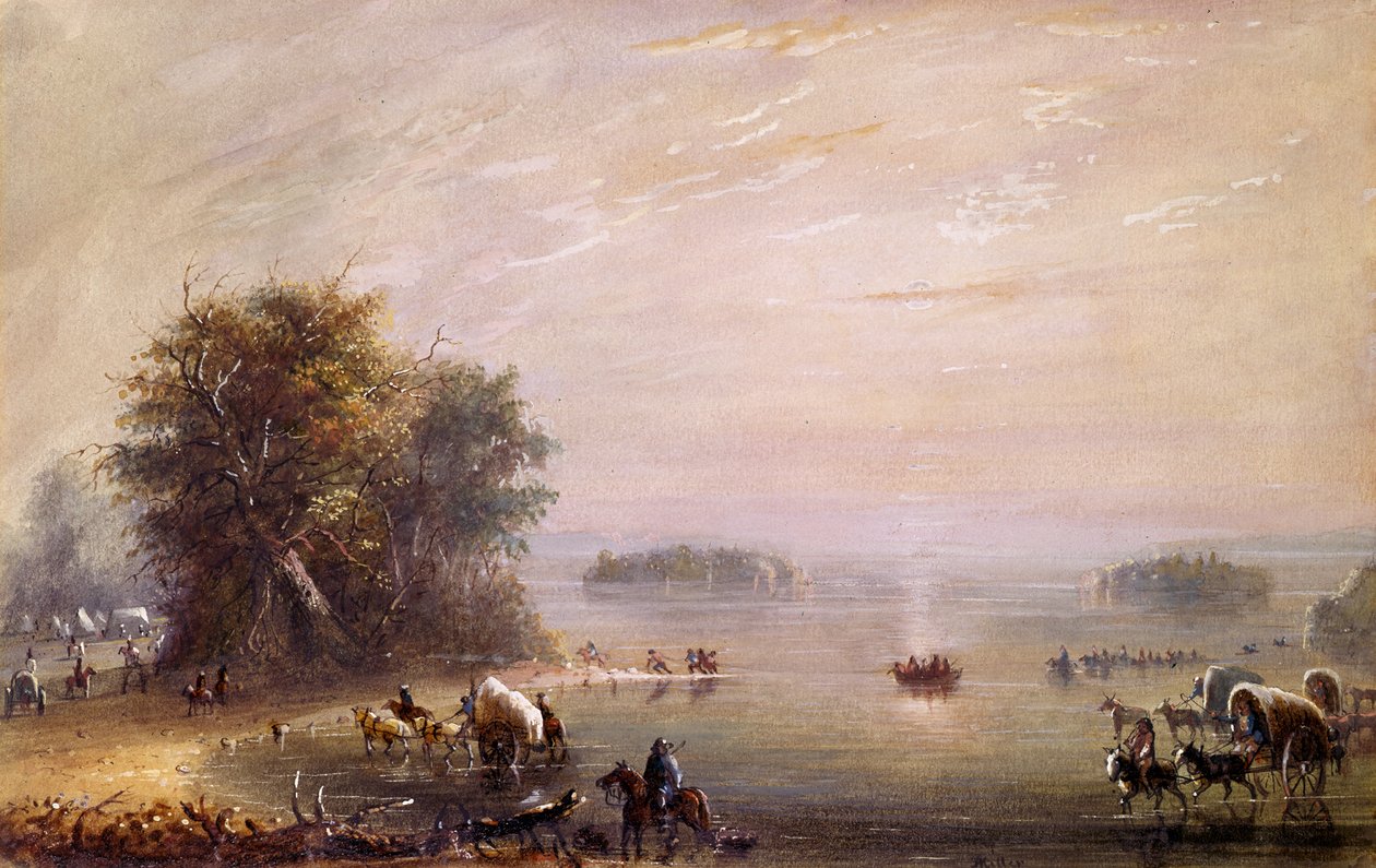 Überquerung des Kansas von Alfred Jacob Miller