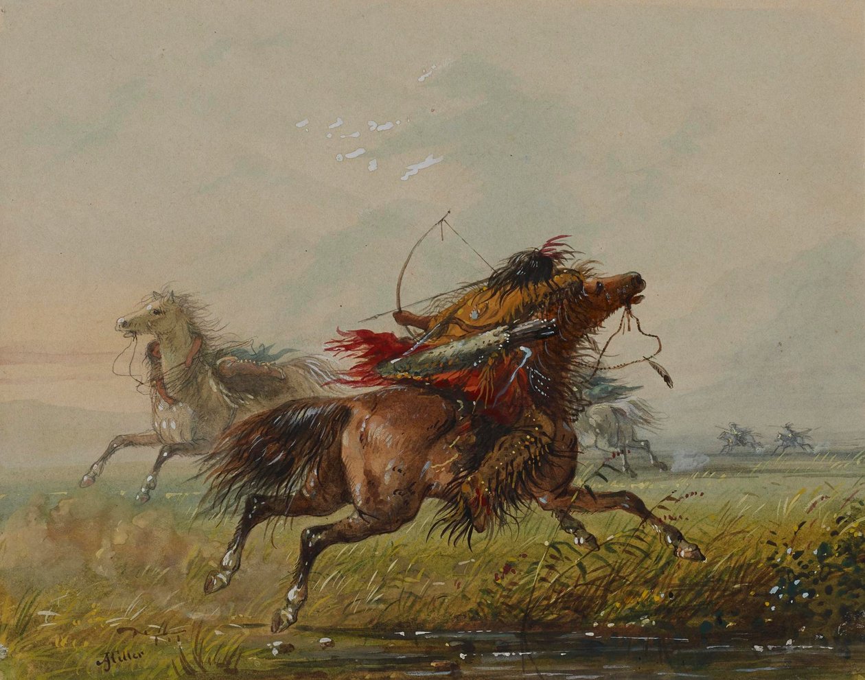 Einem Pfeil ausweichend (Crow) von Alfred Jacob Miller