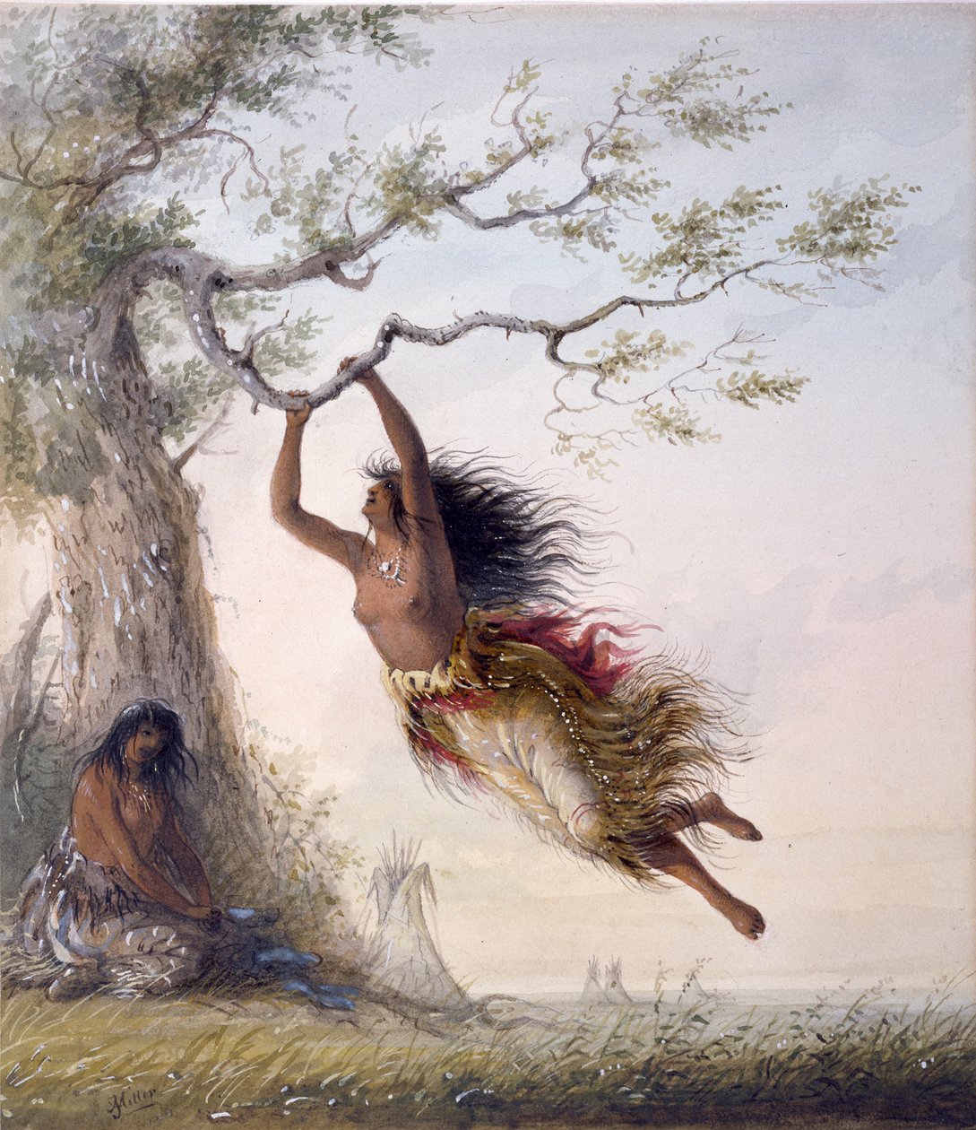 Indische Mädchen, schaukelnd von Alfred Jacob Miller