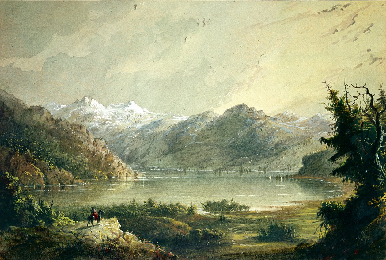 Seeszene - Berg der Winde von Alfred Jacob Miller