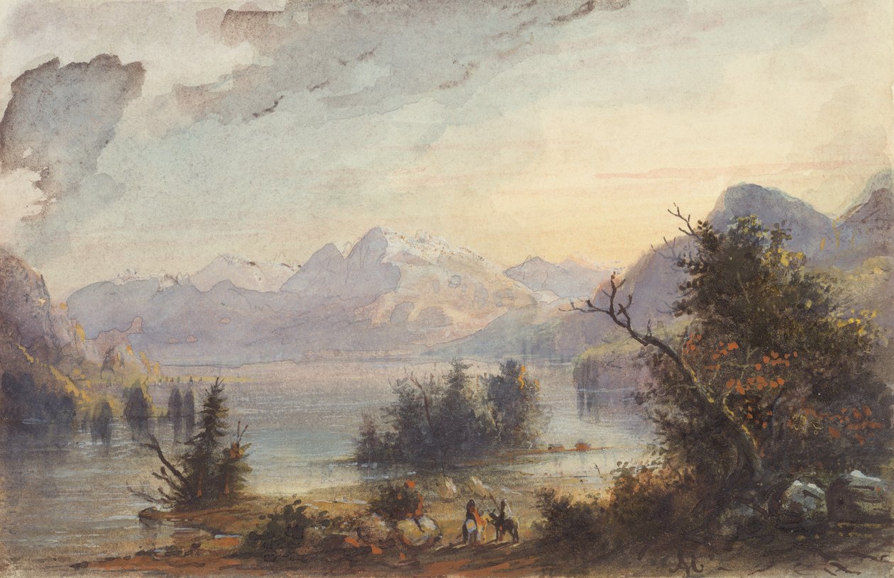 Seeszene, Rocky Mountains, ca. 1837 von Alfred Jacob Miller