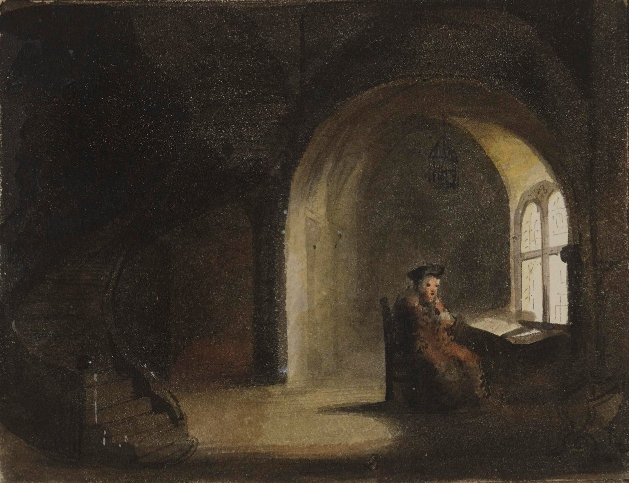 Mann, der am Fenster sitzt von Alfred Jacob Miller