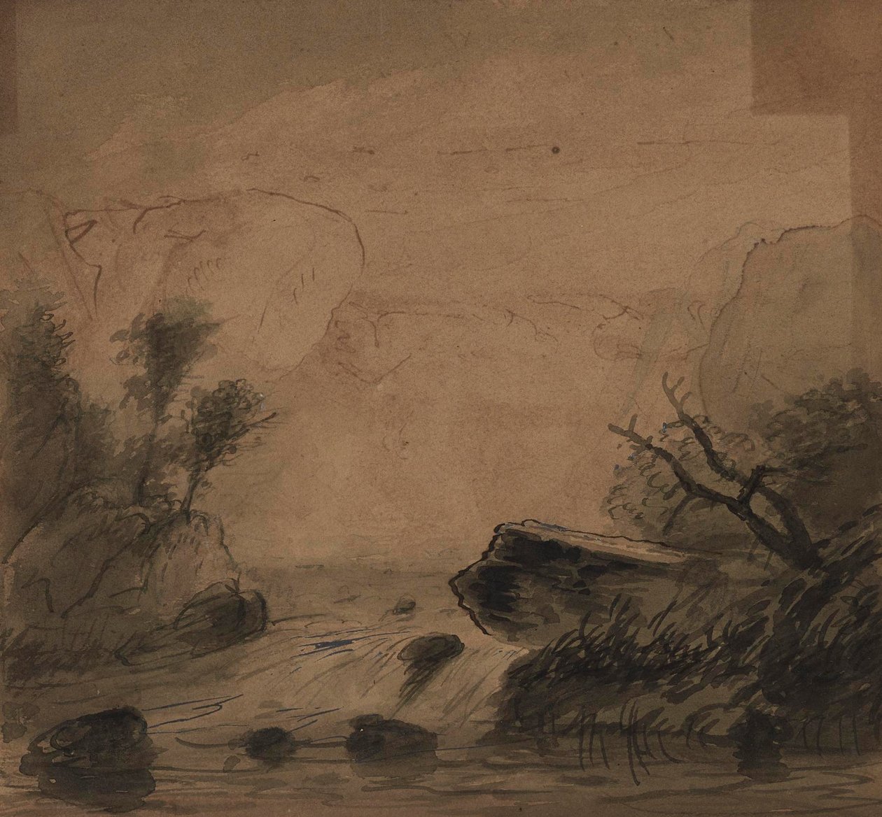Blick auf Bergfälle von Alfred Jacob Miller