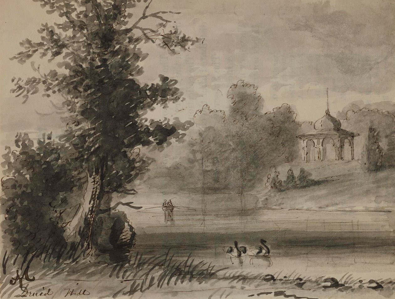 Blick auf den See im Druid Hill Park von Alfred Jacob Miller