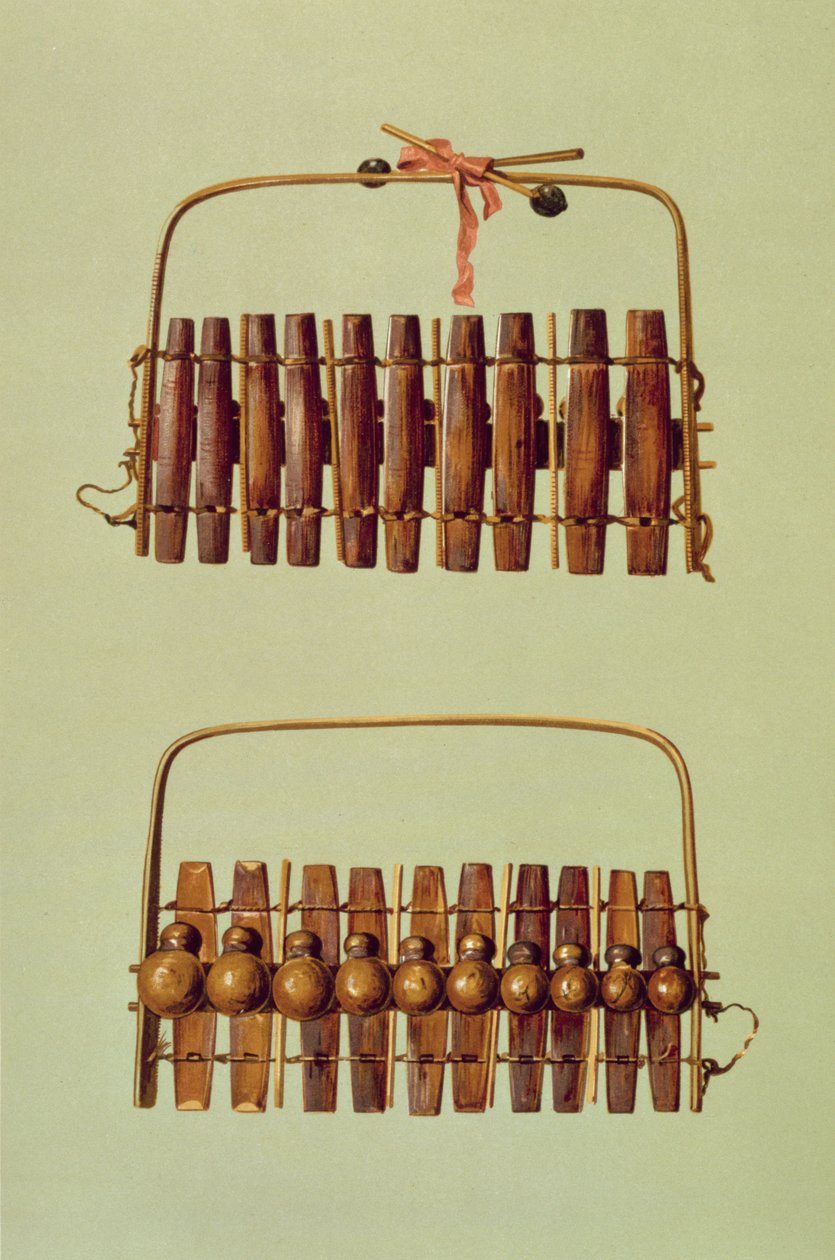 Marimba, Vorder- und Rückansicht, Südafrika, aus 