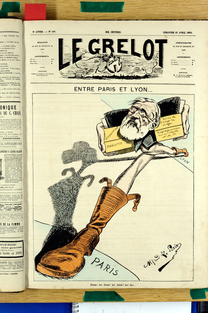 Cover von „Le Grelot“, Nummer 107, Satire in Farben von Alfred Le Petit