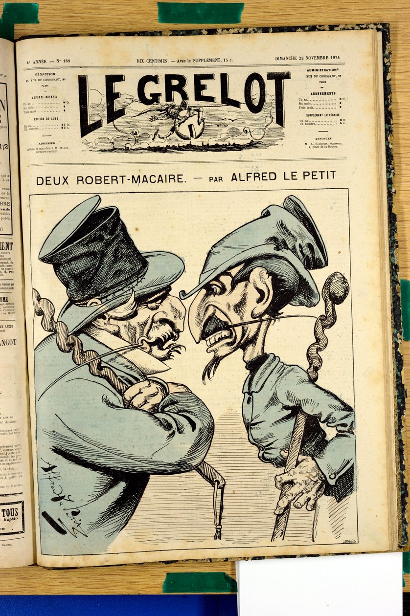 Titelblatt von „Le Grelot“, Nummer 189, Satirisch in Farben von Alfred Le Petit