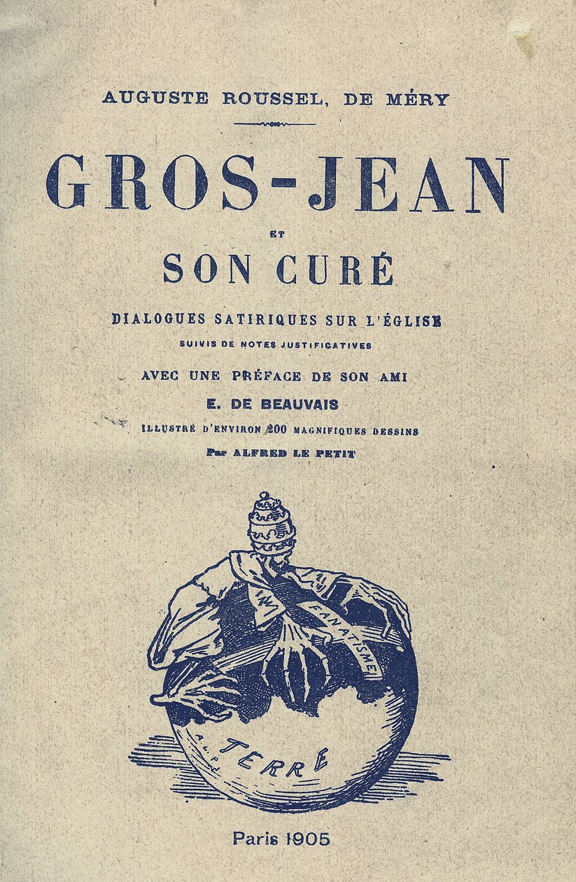 Illustration von Alfred Le Petit (1841-1909) für das Titelblatt von Gros-Jean und seine Kur von Alfred Le Petit