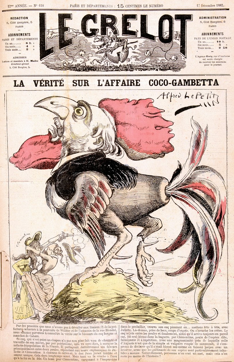 Die Wahrheit über die Coco-Affäre (Gambetta und seine „Hühner“) - Gambetta - von Alfred Le Petitty, in „Le Grelot“ vom 17.12.1882 von Alfred Le Petit