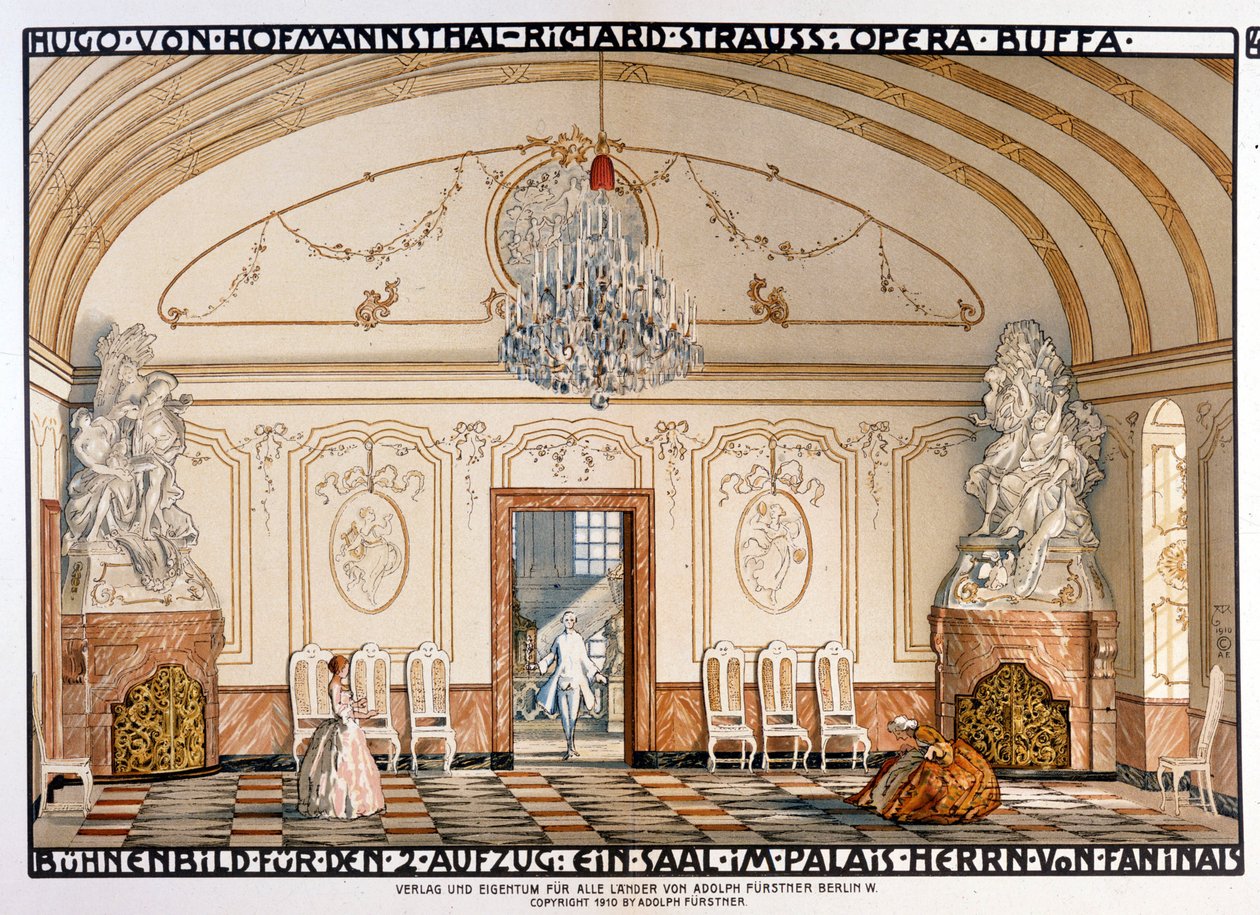 Richard Strauss: Der Rosenkavalier. Bühnenbild von Roller. 2. Akt von Alfred Roller
