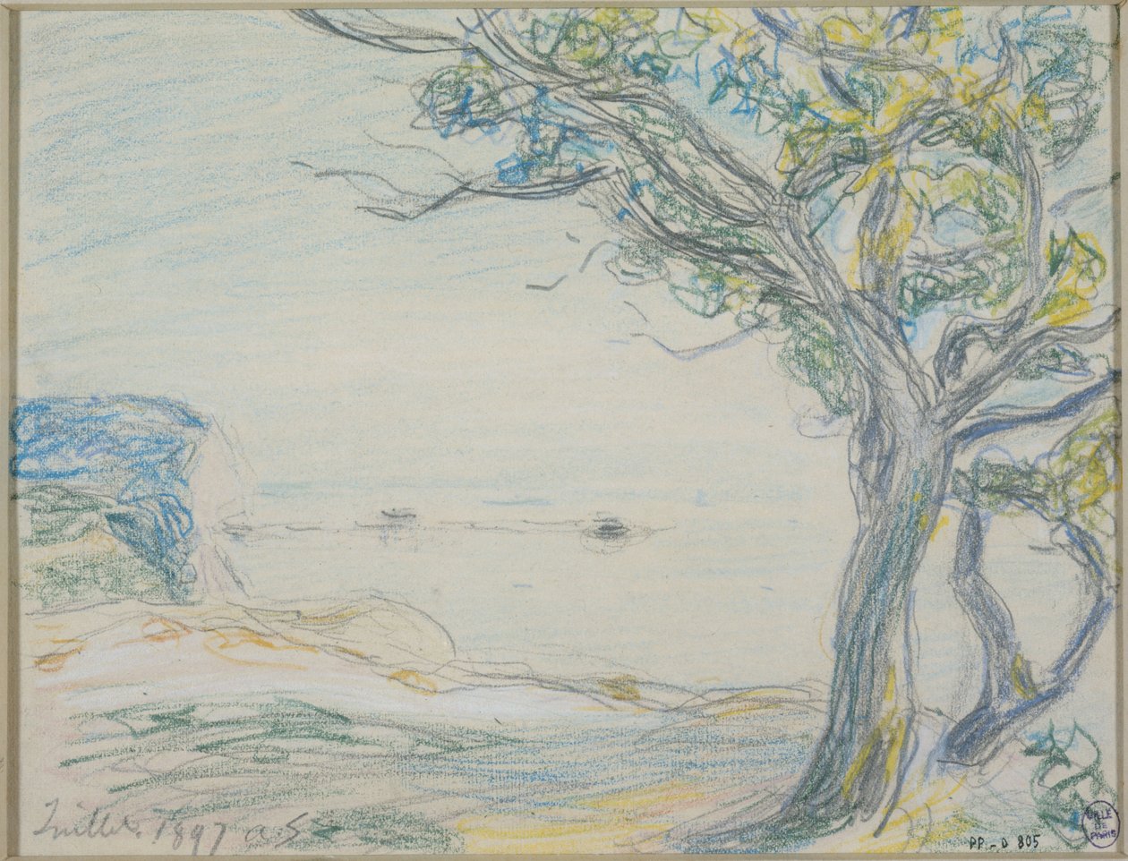 Bäume am Meeresufer von Alfred Sisley