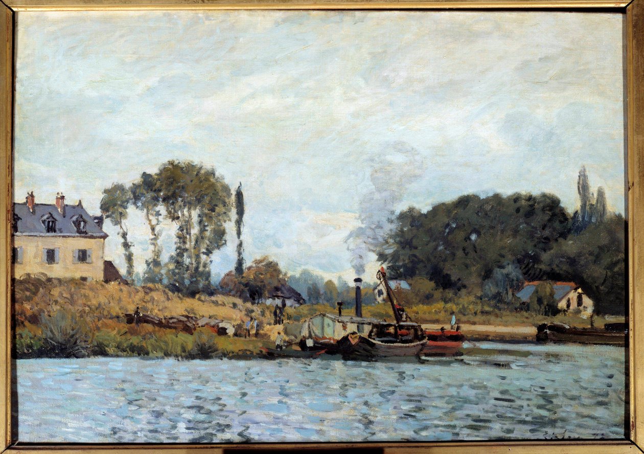 Boot an der Schleuse von Bougival von Alfred Sisley