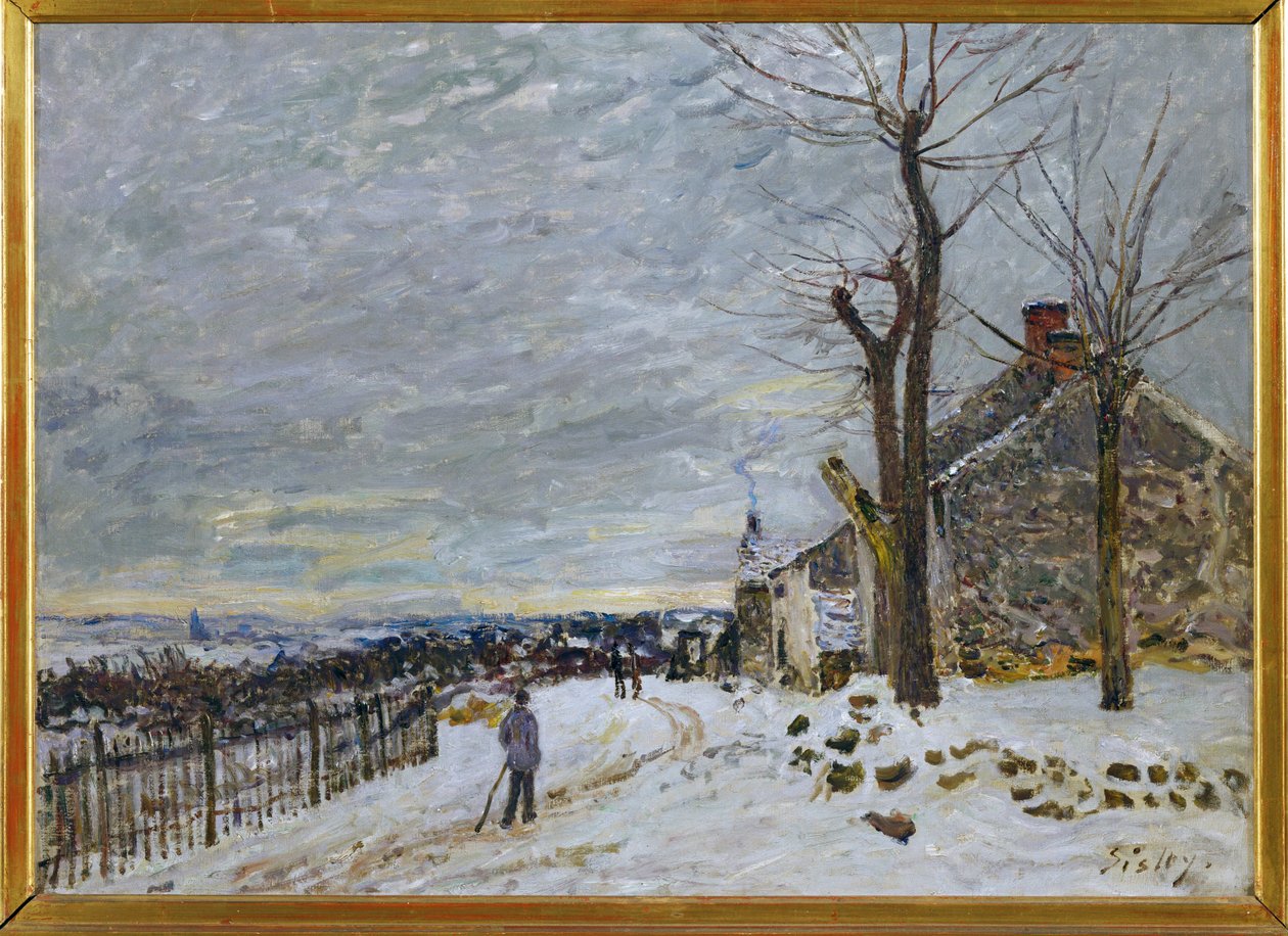 Schnee in Veneux-Nadon, um 1880 von Alfred Sisley