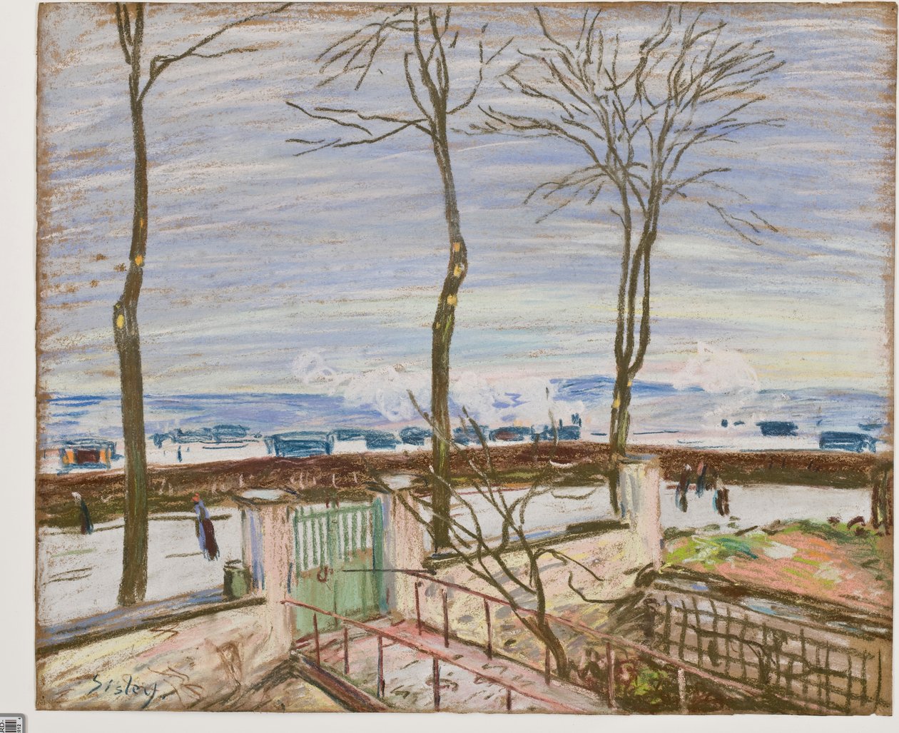 Der Bahnhof von Moret im Winter von Alfred Sisley