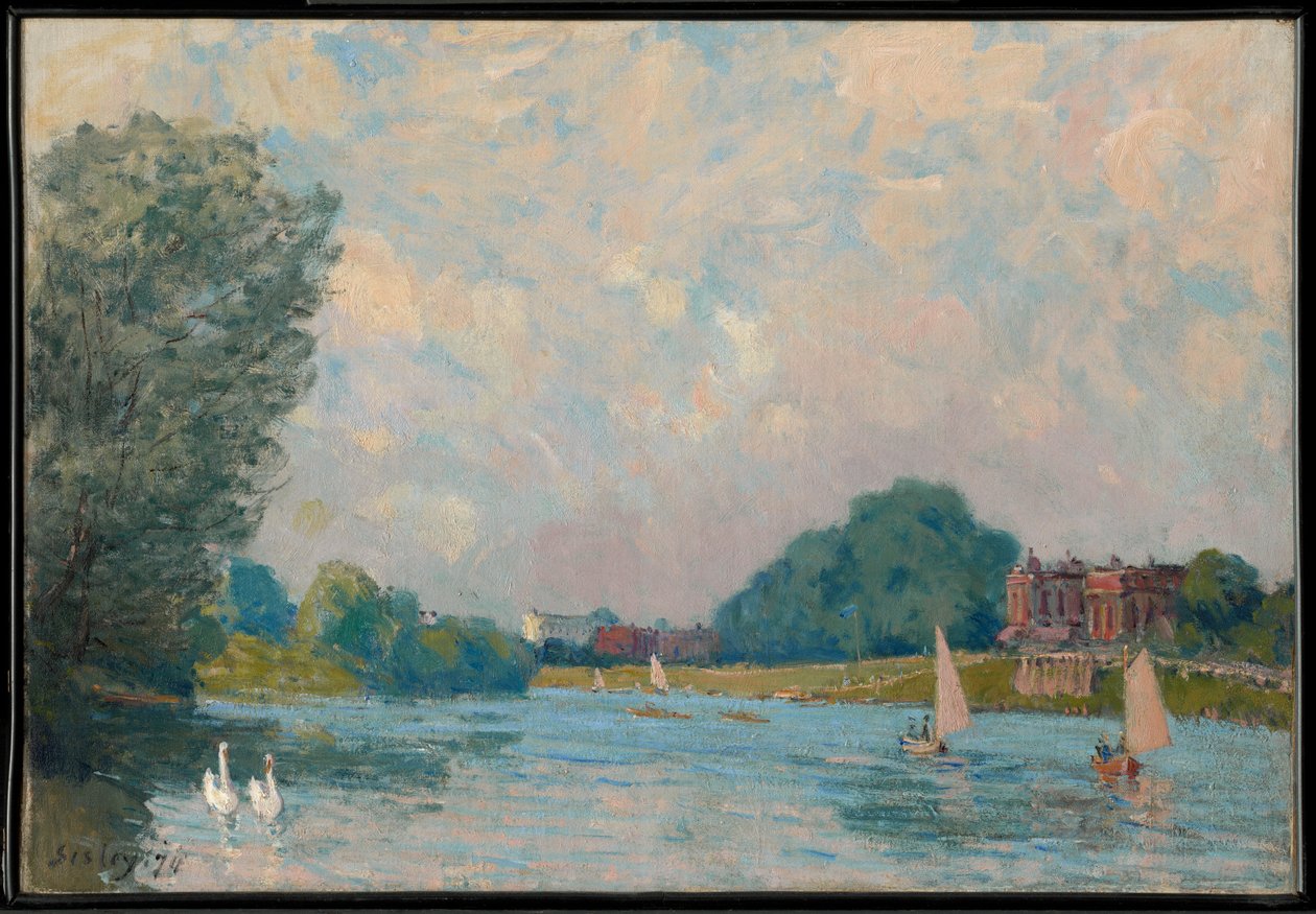 Die Themse bei Hampton Court von Alfred Sisley