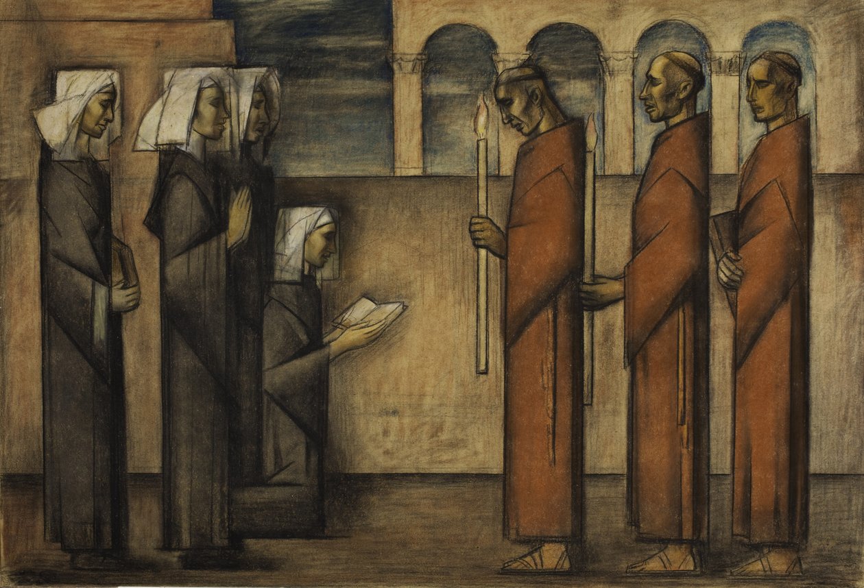 Mönche und Nonnen, ca. 1934 von Alfredo Ramos Martinez