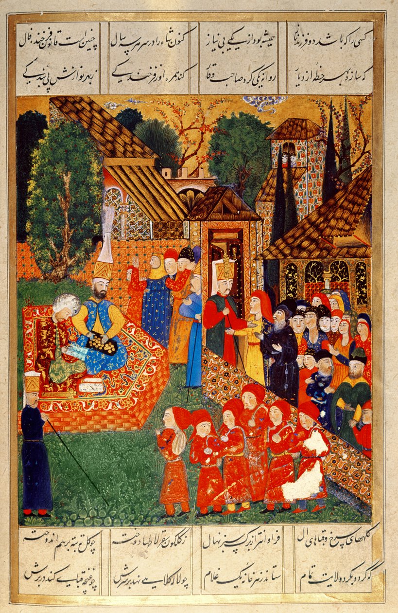 Ein Janitscharenoffizier rekrutiert Devsirme für Sultan Suleyman I., aus dem 