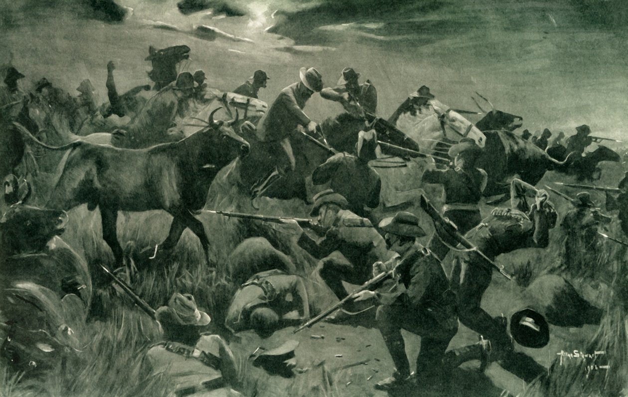 Brillante Verteidigung der Neuseeländer bei Holspruit, 25. Februar 1902, 1902 von Allan Stewart
