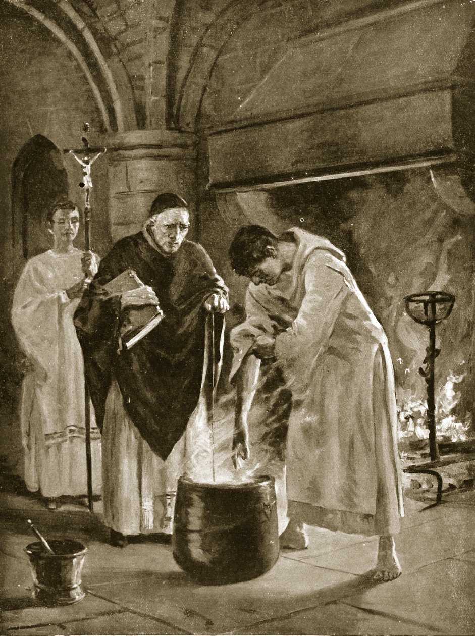 Prüfung durch das siedende Wasser, Illustration aus 