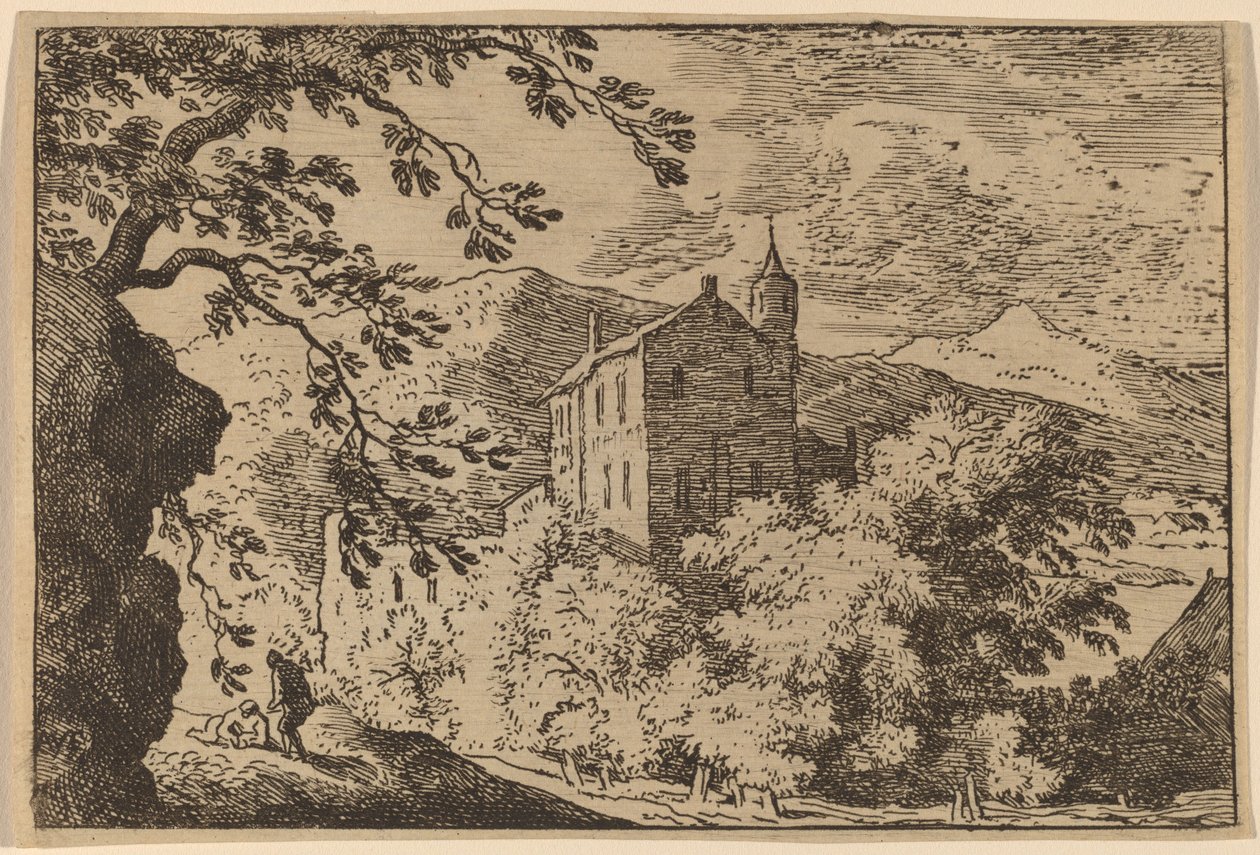 Großes Haus mit einem Turm, wahrscheinlich ca. 1645-1656 von Allart van Everdingen