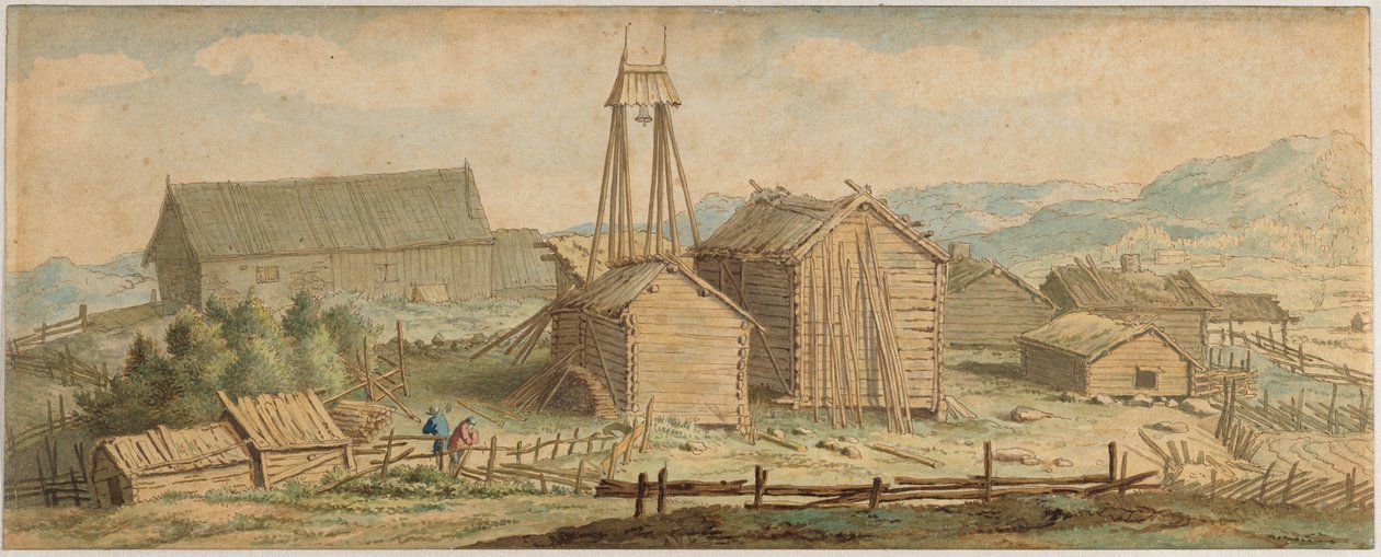 Norwegische Landschaft mit Holzlager von Allart van Everdingen