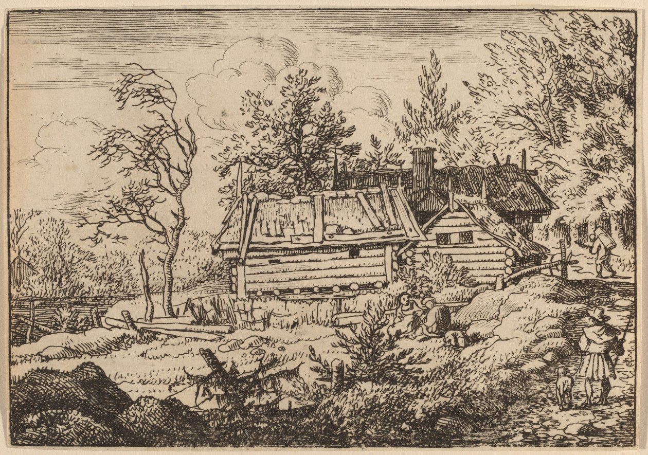 Pilger mit einem Hund, wahrscheinlich um 1645-1656 von Allart van Everdingen
