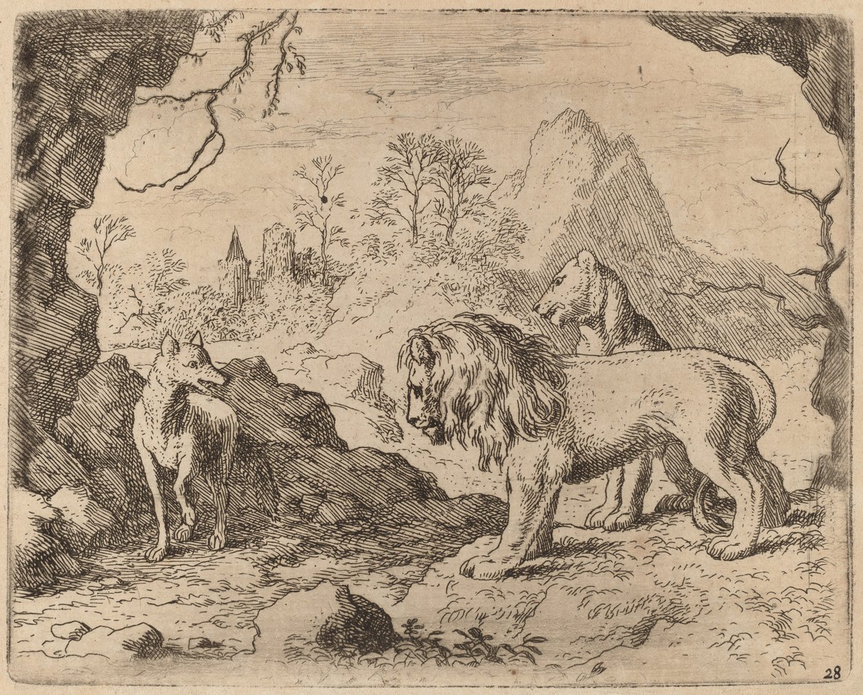 Reineke verspricht, den versteckten Schatz zu enthüllen, wahrscheinlich ca. 1645-1656 von Allart van Everdingen
