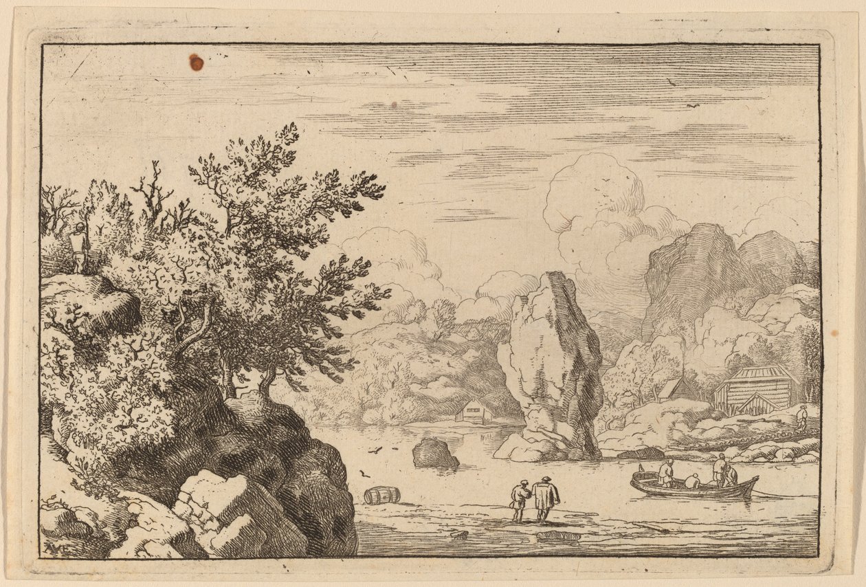 Felsen in der Mitte eines Flusses von Allart van Everdingen