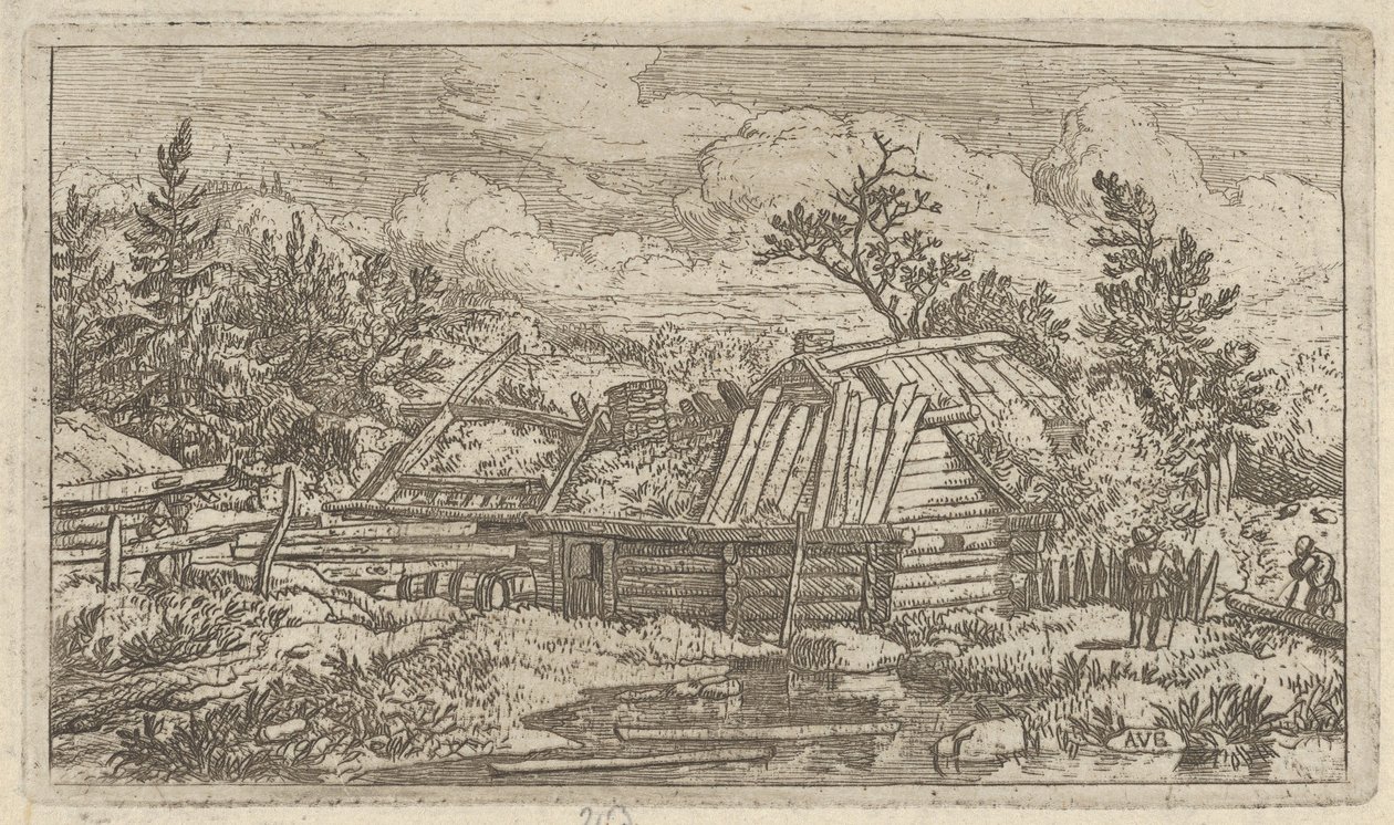 Die zwei Balken, die im Wasser treiben, 17. Jahrhundert von Allart van Everdingen